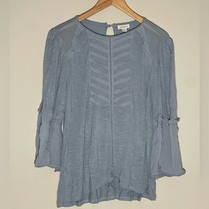 Sundance | Blue Ruffle Lightweight Boho Peasant Blouse Size Large